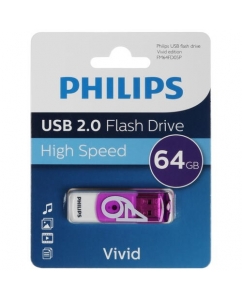 Купить Память USB Flash 64 ГБ PHILIPS VIVID2.0 [FM64FD05P/97] в E-mobi