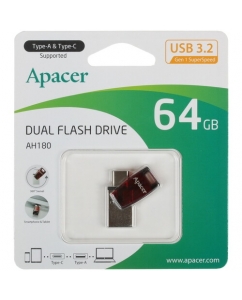 Купить Память OTG USB Flash 64 ГБ Apacer AH180 [AP64GAH180R-1] в E-mobi