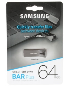 Купить Память USB Flash 64 ГБ Samsung BAR Plus [MUF-64BE4/APC] в E-mobi