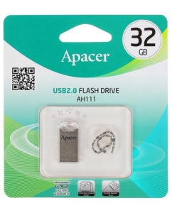 Купить Память USB Flash Apacer AH111 [2.0, 32 Gb, металл, серебро] в E-mobi