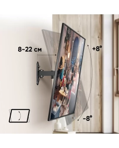 Купить Кронштейн для телевизора 10&quot;-32&quot; ONKRON R2 наклонно-поворотный, чёрный  в E-mobi