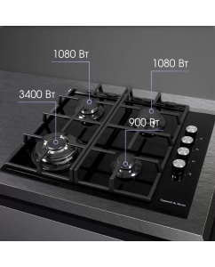 Купить Встраиваемая варочная панель газовая Zigmund &amp; Shtain MN 84.61 S черный  в E-mobi