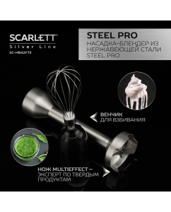 Купить Погружной блендер Scarlett SC-HB42F90 серебристый, черный  в E-mobi