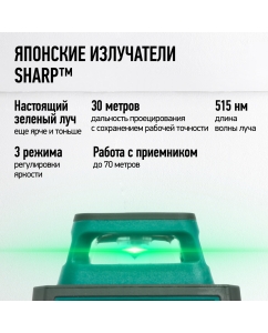 Купить Лазерный уровень 3D Rokodil Ray Air, лазерный нивелир, 360 градусов, 12 линий, зеленый луч  в E-mobi