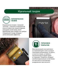 Купить Машинка для стрижки волос Marta MT-2217 серый, черный  в E-mobi