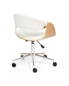 Купить Кресло компьютерное офисное на колесиках Tetchair BEND натуральный, кож/зам белый  в E-mobi