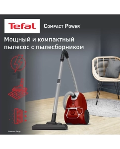 Купить Пылесос Tefal Compact Power TW3953EA с пылесборником, красный  в E-mobi