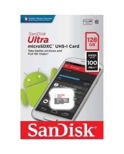 Купить Карта памяти SanDisk Ultra 128GB microSD (SDSQUNR-128G-GN6MN)  в E-mobi