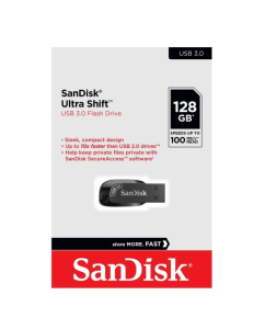 Купить Флешка SanDisk 128Gb Ultra Shift USB 3.0 (SDCZ410-128G-G46) 128 ГБ Black  в E-mobi