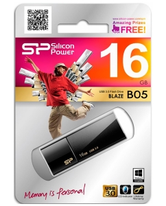 Купить Флешка Silicon Power Blaze B05 16ГБ Black (SP016GBUF3B05V1K)  в E-mobi