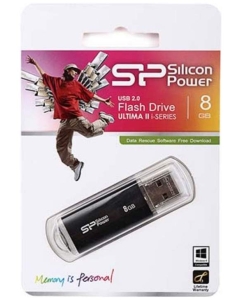 Купить Флешка Silicon Power Ultima II-I 8ГБ Black (SP008GBUF2M01V1K)  в E-mobi