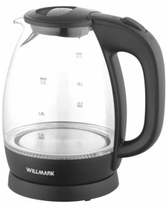 Купить Чайник электрический WILLMARK WEK-1705GB 1.7 л прозрачный, черный  в E-mobi