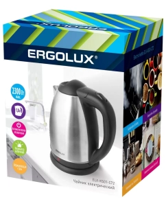 Купить Чайник электрический Ergolux ELX-KS01-C72 1.8 л серый, черный  в E-mobi