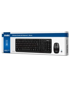 Купить Комплект клавиатура и мышь Sven SV-03103300WB Черный  в E-mobi
