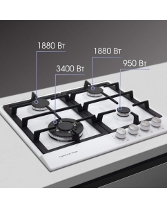 Купить Встраиваемая варочная панель газовая Zigmund &amp; Shtain GN 128.61 W белый  в E-mobi