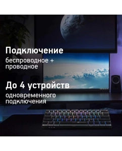 Купить Беспроводная клавиатура OKLICK K763W черный (1920548)  в E-mobi
