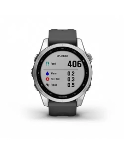 Купить Часы Garmin Fenix 7s серебристый с графитовым силиконовым ремешком  в E-mobi