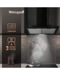 Купить Вытяжка островная Weissgauff Zosma 60 PB BL черная  в E-mobi