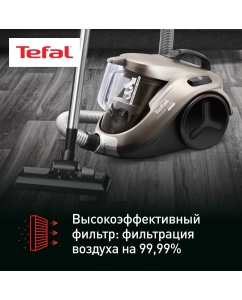 Купить Пылесос Tefal Compact Power Cyclonic TW3786RA с контейнером для пыли, серый  в E-mobi