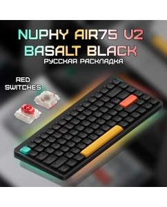 Купить Беспроводная клавиатура Nuphy AIR75v2 Basalt Black Red  в E-mobi