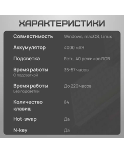 Купить Беспроводная клавиатура Nuphy AIR75v2 Basalt Black Red  в E-mobi