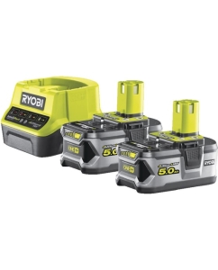 Купить Набор Ryobi ONE+ RC18120-250 5133003364 аккумулятор (18 В; 5.0 А*ч; Li-Ion) 2 шт. и зарядное устройство RC18120  в E-mobi