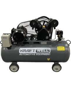 Купить Поршневой компрессор KraftWell 420 л/мин, 10 бар, 100 л, 380В, сеть 380 В, произв-ть 420 л/мин, объем ресивера 100 л, в комплекте KRW-AC420-100L  в E-mobi