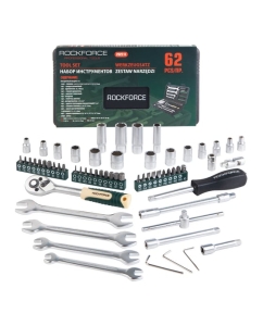Купить Набор инструментов Rockforce 1/4&quot;DR 6-гранный головки глубокие 62 предмета RF-2622-5(51249)  в E-mobi