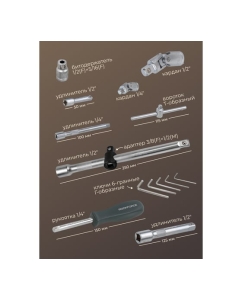 Купить Набор инструментов Rockforce 108 предметов 1/4&quot;, 1/2&quot; 6 граней RF-41082-5LNEW(53000) RF-41082-5L NEW(53000)  в E-mobi