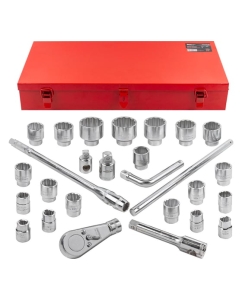 Купить Набор инструментов Forcekraft 3/4 &quot;, 26 пр. (12гр.) (17, 19, 21, 22, 24, 27, 30, 32, 33, 34, 35, 36,( 36-6 гр), 38, 41, 46, 50-3/4&quot;; 55, 60, 65 мм-1&quot;), в кейсе FK-68263-9(56222)  в E-mobi