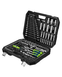 Купить Набор инструментов СИБРТЕХ 1/2&quot;, 3/8&quot;, 1/4&quot;, пластиковый кейс 215 предм. 14170  в E-mobi