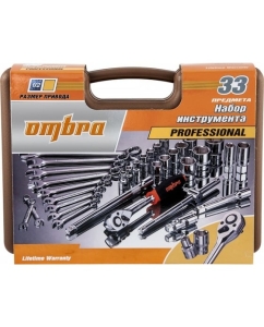 Купить Универсальный набор инструмента Ombra OMT33S торцевые головки 1/2&quot;DR, 8-32 мм и аксессуары к ним, комбинированные ключи 8-22 мм, 33 предмета. 55516 055516  в E-mobi
