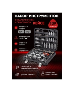 Купить Набор инструментов BaumAuto в пластиковом кейсе (109 предметов) BM-41092-5(58799)  в E-mobi
