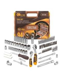 Купить Набор инструментов в пластиковом кейсе FORSTIME 1/4&quot;, 3/8&quot; 94 предмета FT-4941-5DS(57354)  в E-mobi