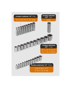 Купить Набор инструментов в пластиковом кейсе FORSTIME 1/4&quot;, 3/8&quot; 94 предмета FT-4941-5DS(57354)  в E-mobi