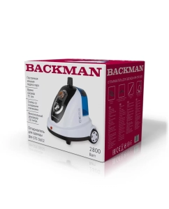 Купить Вертикальный отпариватель Backman BM-STE 0602 2 л белый, голубой  в E-mobi