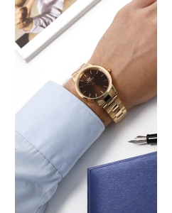 Купить Наручные часы Daniel Wellington Iconic Link Amber 36 RG Brown  в E-mobi