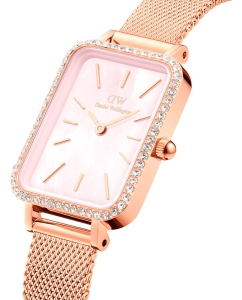 Купить Наручные часы Daniel Wellington Quadro 20x26 Bezel Mesh Pink MOP RG  в E-mobi