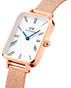 Купить Наручные часы Daniel Wellington Quadro Roman numerals 20x26 Melrose RG White  в E-mobi