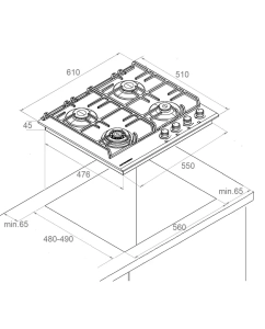 Купить Встраиваемая варочная панель газовая KUPPERSBERG FG63 W белый  в E-mobi