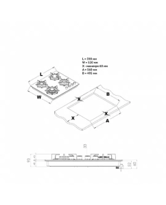 Купить Встраиваемая варочная панель газовая Korting HGG 6420 CN черный  в E-mobi
