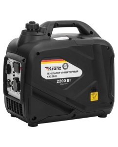 Купить Инверторный генератор KRANZ KR2200I 2,2 кВт, 230 В, 4 л, закрытый корпус, ручной старт KR-16-1141  в E-mobi