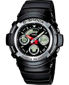 Купить Японские наручные часы Casio G-SHOCK AW-590-1A с хронографом  в E-mobi