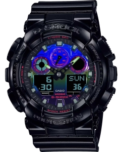 Купить Японские наручные часы Casio G-SHOCK GA-100RGB-1A с хронографом  в E-mobi