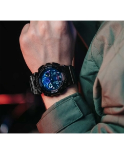Купить Японские наручные часы Casio G-SHOCK GA-100RGB-1A с хронографом  в E-mobi