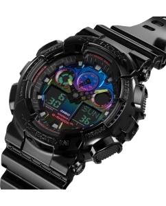 Купить Японские наручные часы Casio G-SHOCK GA-100RGB-1A с хронографом  в E-mobi