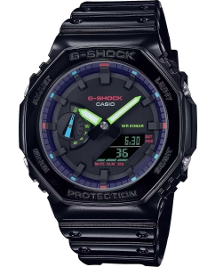 Купить Японские наручные часы Casio G-SHOCK GA-2100RGB-1A с хронографом  в E-mobi