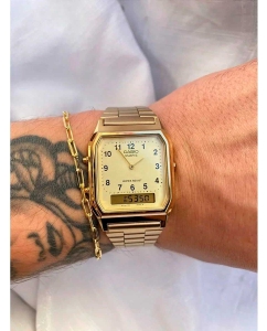 Купить Японские наручные часы Casio Vintage AQ-230GA-9B с хронографом  в E-mobi