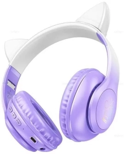 Купить Беспроводные наушники Hoco W42 Cat ear Purple grape (H153)  в E-mobi