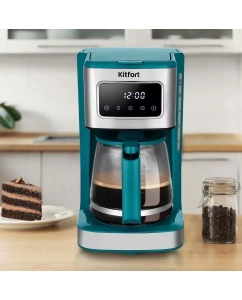 Купить Кофеварка капельного типа Kitfort КТ-7251 голубой  в E-mobi